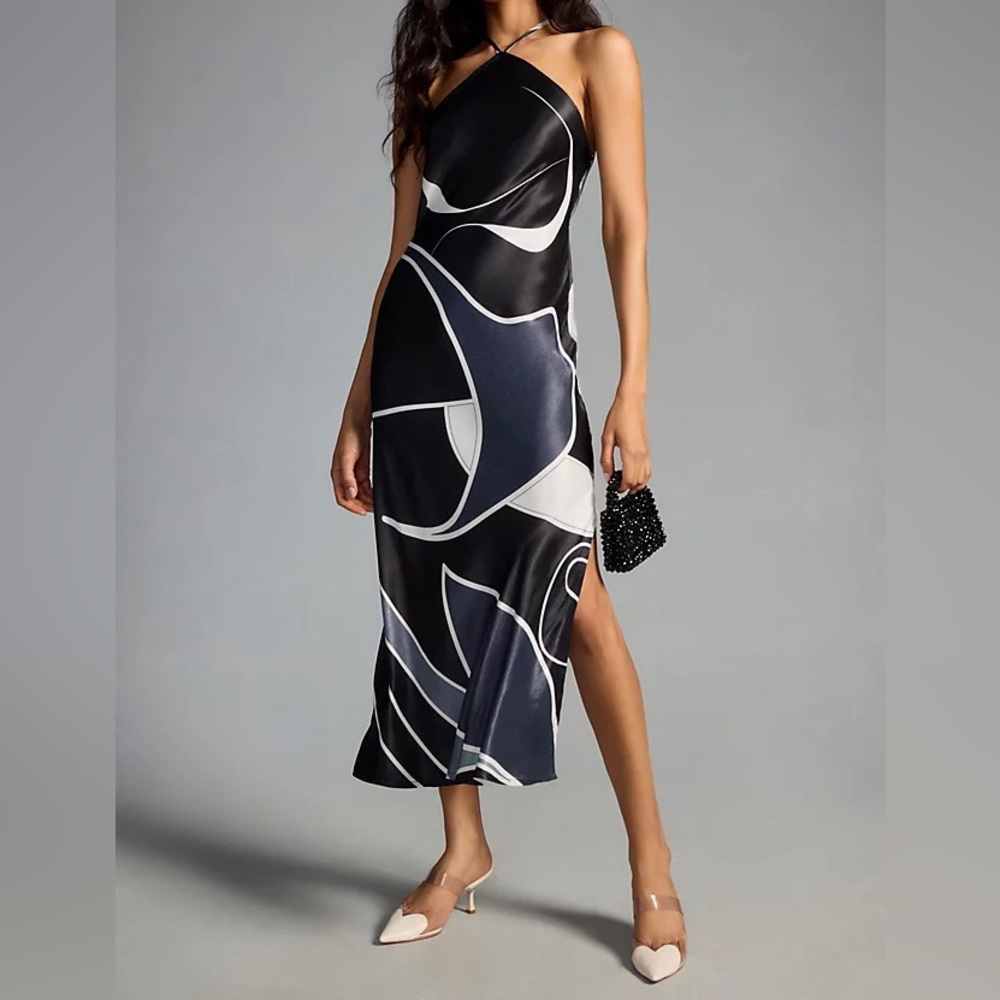 Conditions Apply Open-Back Halter Slip Dress